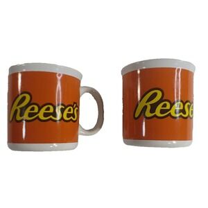Reese's Peanut Butter Ceramic Mug 12oz Orange Coffee Tea Drink Cup by Galerie